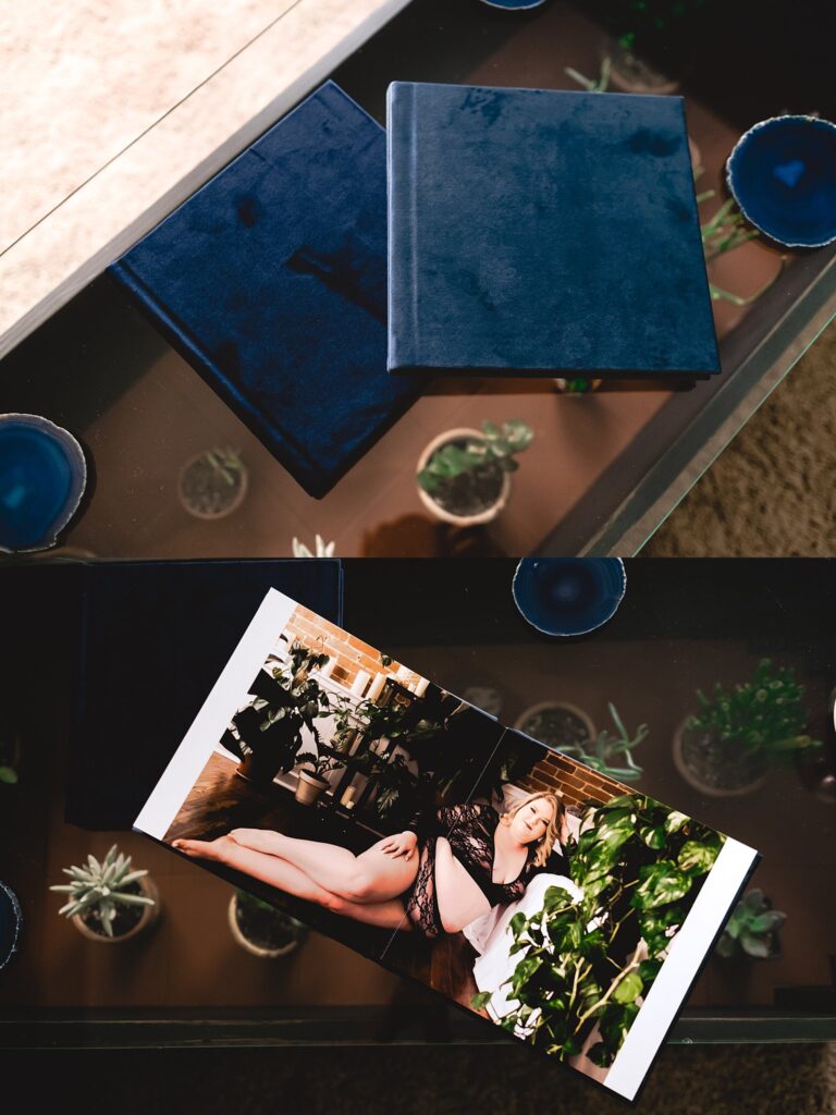 light blue and dark blue photo albums by wmnknd